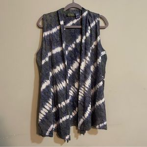 Lakhay’s Collection Green Blue Tie Dye Open Vest Women’s Size S/M Organic Cotton